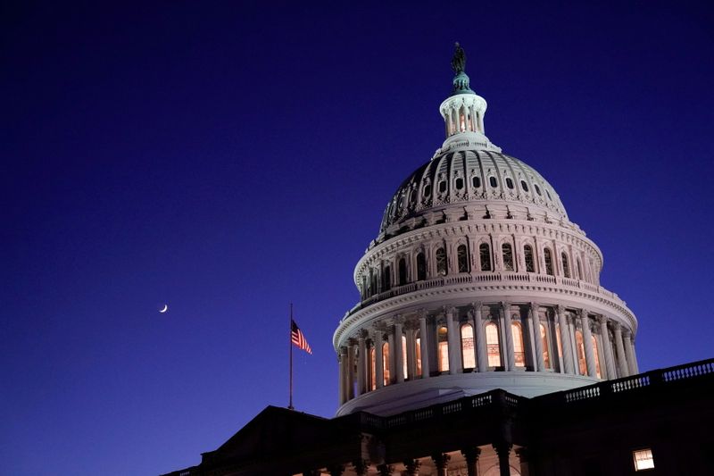 The U.S. Capitol dome is seen at night in Washington, U.S., December 17, 2020. REUTERS/Erin Scott