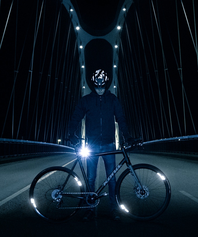 The FLECTR 360 bike wheel reflector attaches to bicycle wheels and makes biking in the dark or low light safer.