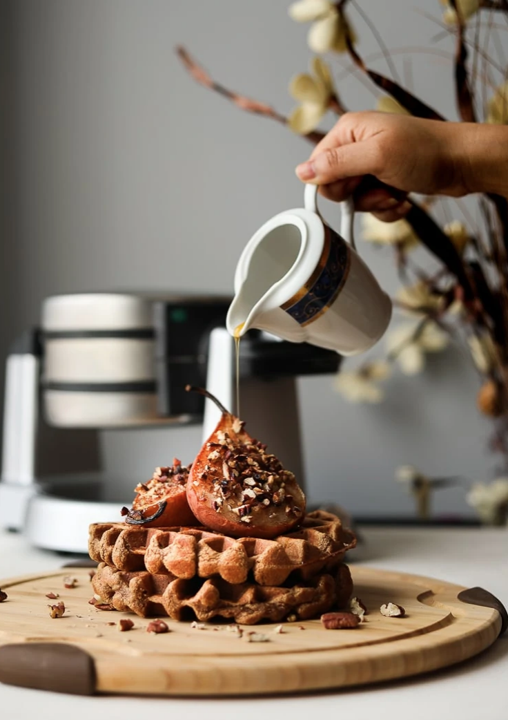 Masala Chai Vegan Waffles + 3 Incredible Toppings