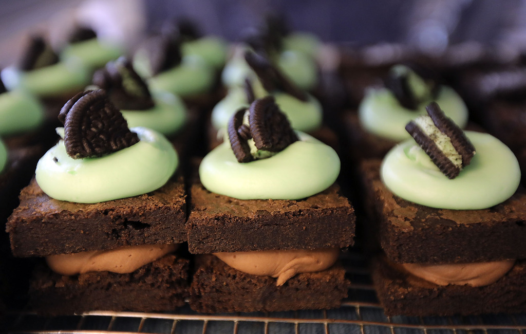 A tray of Minty Browny brownies are pictured at Brownies! Brownies! Brownies! in Salt Lake City on Tuesday, Dec. 22, 2020.