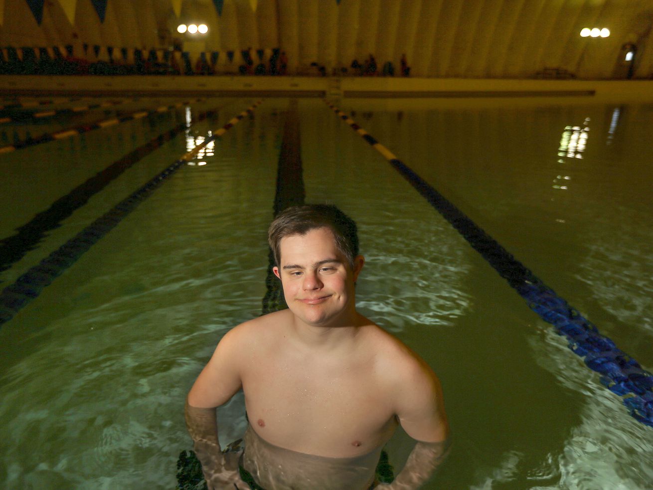 Davis High School senior Lance Gillespie poses for a
photograph in Layton on Friday, Dec. 4, 2020. Gillespie is captain
of the Davis High School varsity swim team.
