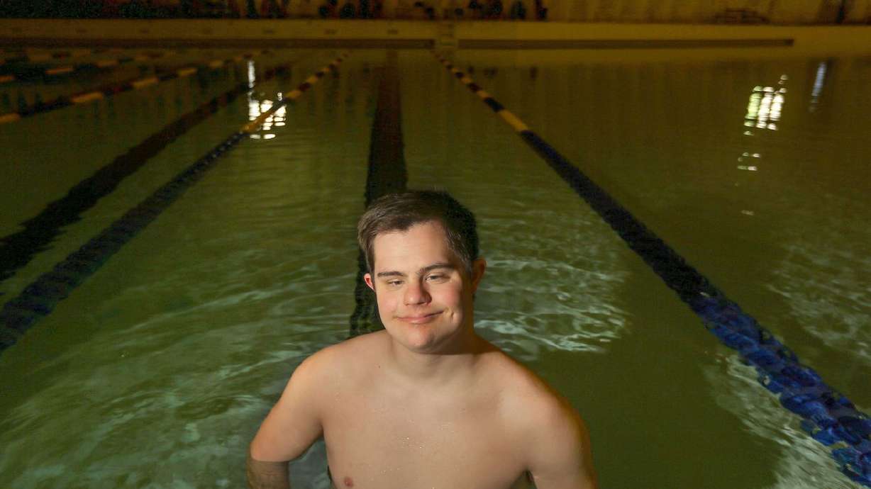 Davis High School senior Lance Gillespie poses for a
photograph in Layton on Friday, Dec. 4, 2020. Gillespie is captain
of the Davis High School varsity swim team.