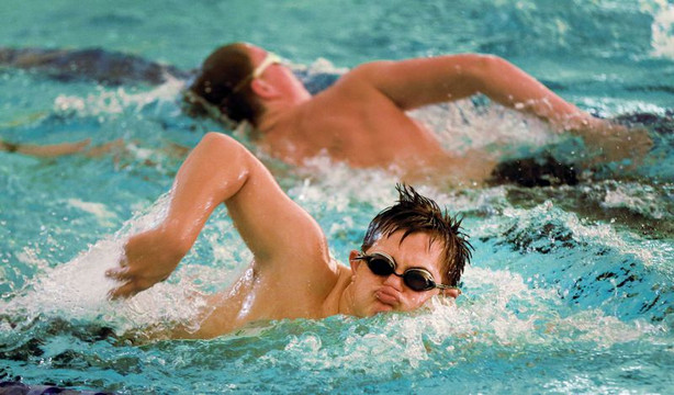Lance Gillespie practices with the Davis High School
swim team in Layton on Friday, Dec. 4, 2020. Gillespie is captain
of the varsity swim team.
