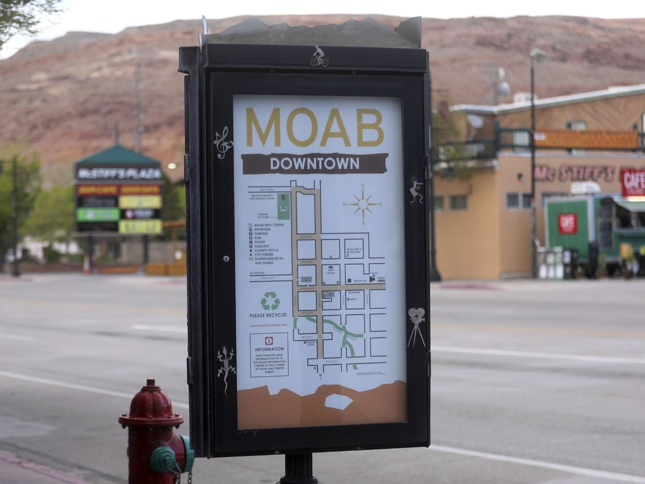 A map of downtown Moab is pictured in Moab on Saturday,
April 18, 2020.