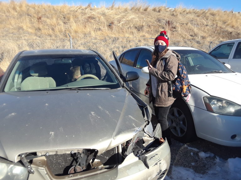 A Utah family credits what they're calling a "guardian angel" as their daughter narrowly avoided driving over a guardrail into a ravine after a driver slammed into the back of her car late Wednesday night.