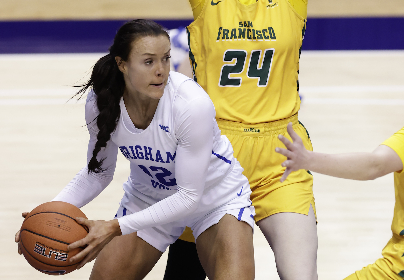 BYU forward Lauren Gustin against USF, Monday, Dec. 28, 2020 in the Marriott Center.
