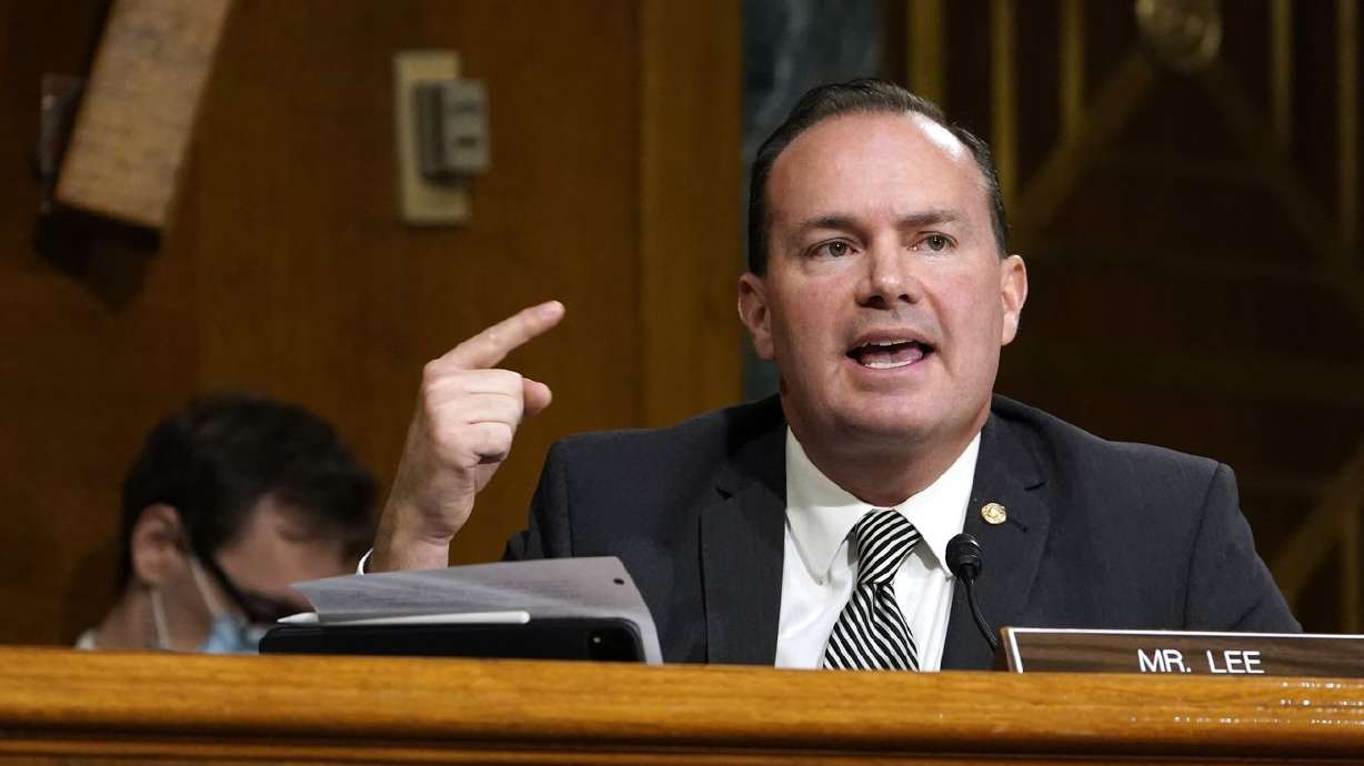 Sen. Mike Lee, R-Utah, speaks during a Senate Judiciary
Committee hearing on Capitol Hill in Washington, Tuesday, Nov. 10,
2020.