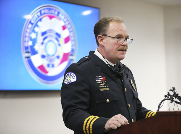New Ogden Police Chief Eric Young speaks to members of the media at the Francom Public Safety Building in Ogden on Tuesday, Dec. 29, 2020.