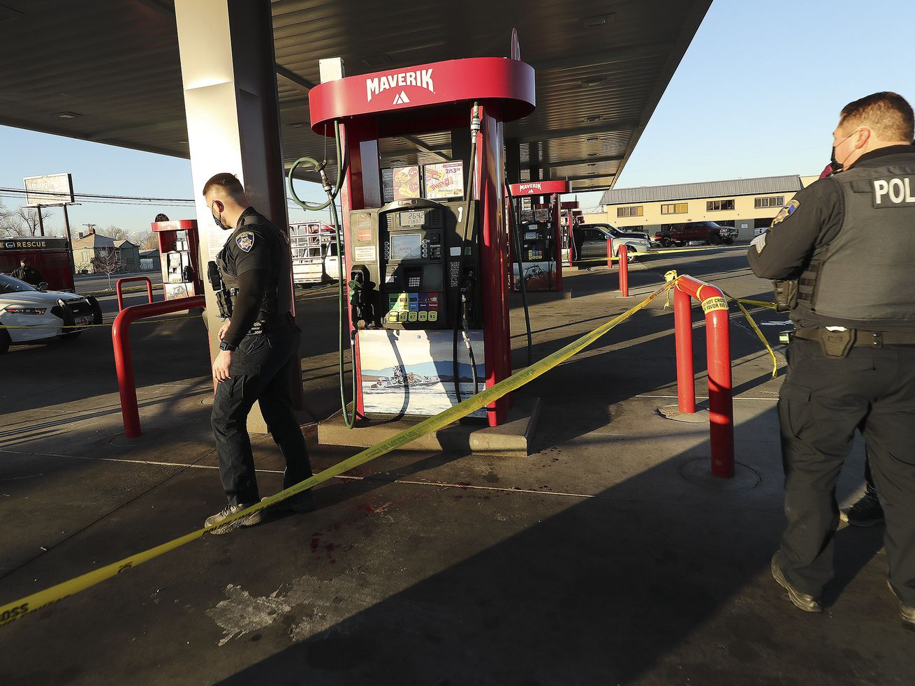 South Salt Lake police investigate a shooting at a
Maverik, 3260 S. West Temple, on Friday, Dec. 4, 2020.