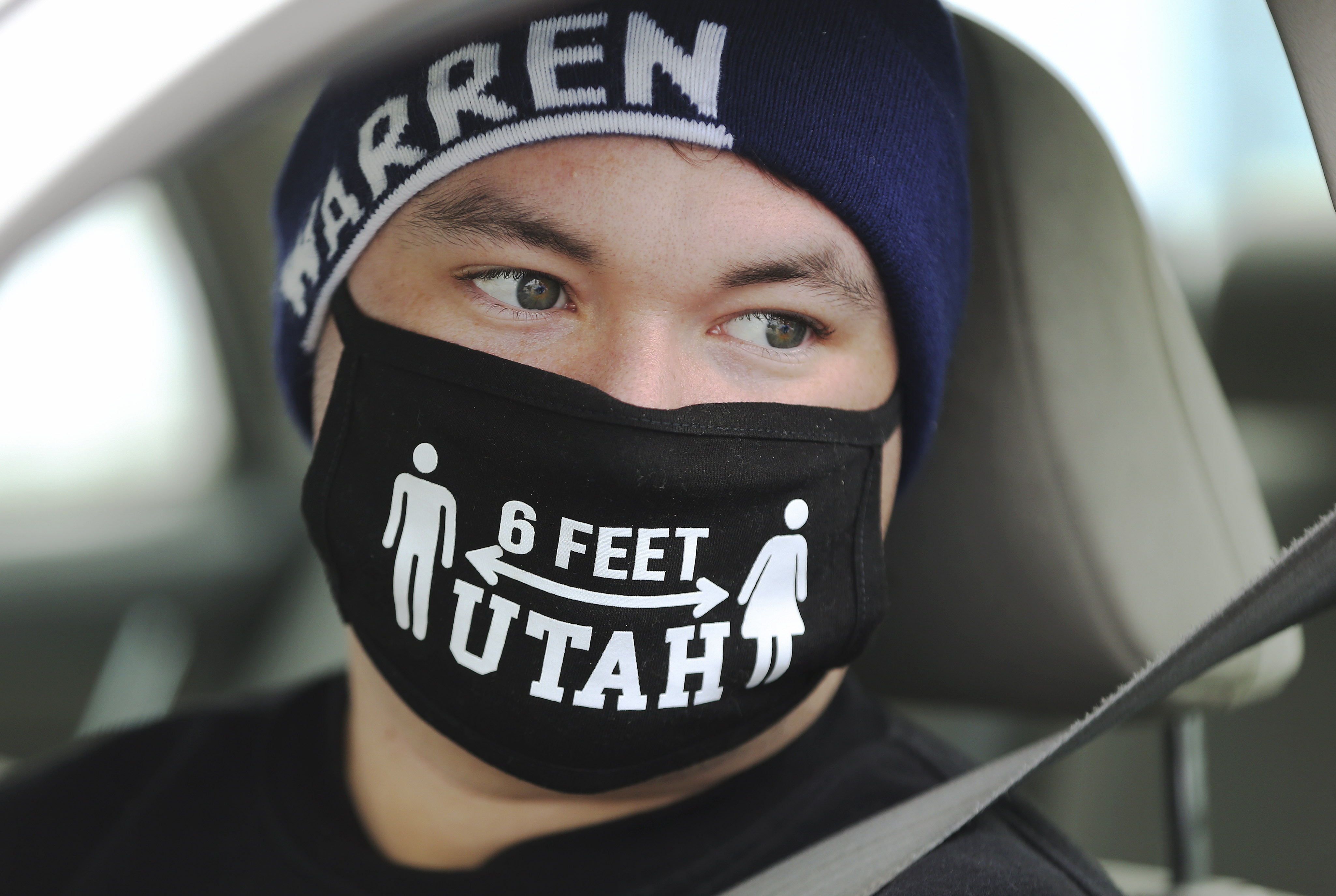 Jon O'Brien waits to get a COVD-19 test at a Utah National Guard Joint Task Force 97 mobile testing site in Salt Lake City on Tuesday, Nov. 10, 2020. The Guard has approximately 275 service members mapping support for contact tracing, mobile testing, facility assessment and training, and warehouse operations.