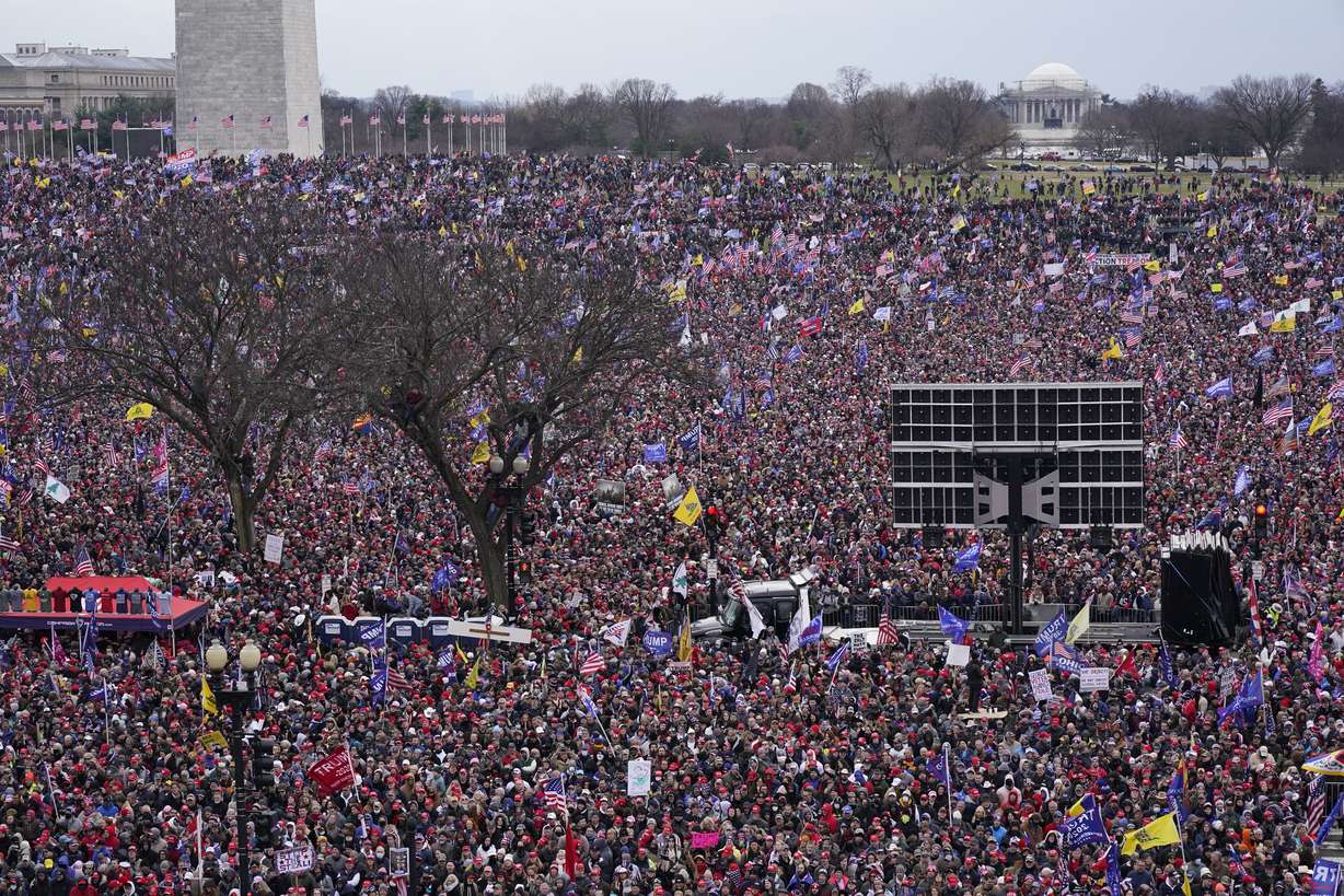 People attend a rally in support of President Donald Trump on Wednesday, Jan. 6, 2021, in Washington.