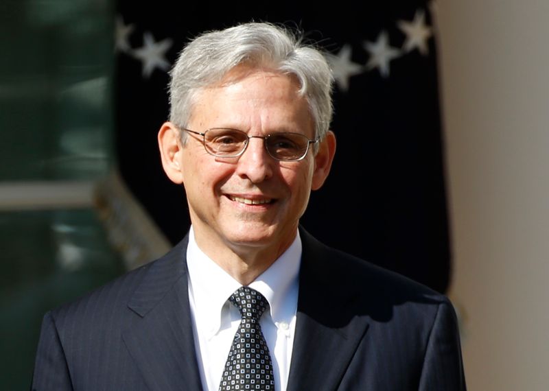 FILE PHOTO: Appeals Court Judge Merrick Garland speaks in the Rose Garden of the White House after being nominated by President Barack Obama (not pictured) to the U.S. Supreme Court in Washington, U.S., March 16, 2016. REUTERS/Kevin Lamarque/File Photo