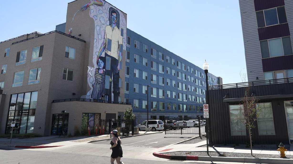 Apartment complexes near 300 North and 500 West in Salt
Lake City are pictured on Tuesday, July 14, 2020. Congress in
December extended a federal moratorium on evictions through the end
of January, protecting certain tenants who assert in writing that
their livelihoods were harmed by the pandemic.