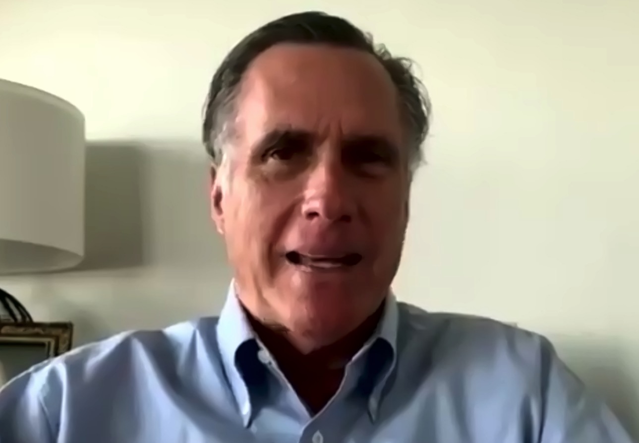 Sen. Mitt Romney speaks via Zoom at the 2021 Economic Outlook & Public Policy Summit on Tuesday, Jan. 12, 2021.