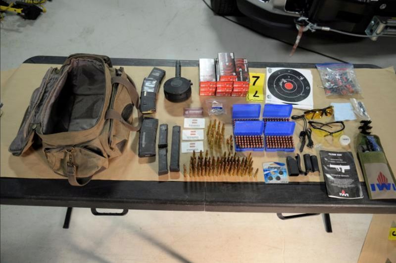 View of ammunition, magazines and accessories in possession by Cleveland Grover Meredith Jr after law enforcement searched his hotel room on January 7 after the U.S. Capitol storming in Washington, U.S. in this handout obtained by Reuters January 14, 2021. U.S. DOJ Attorney's Office/Handout via REUTERS