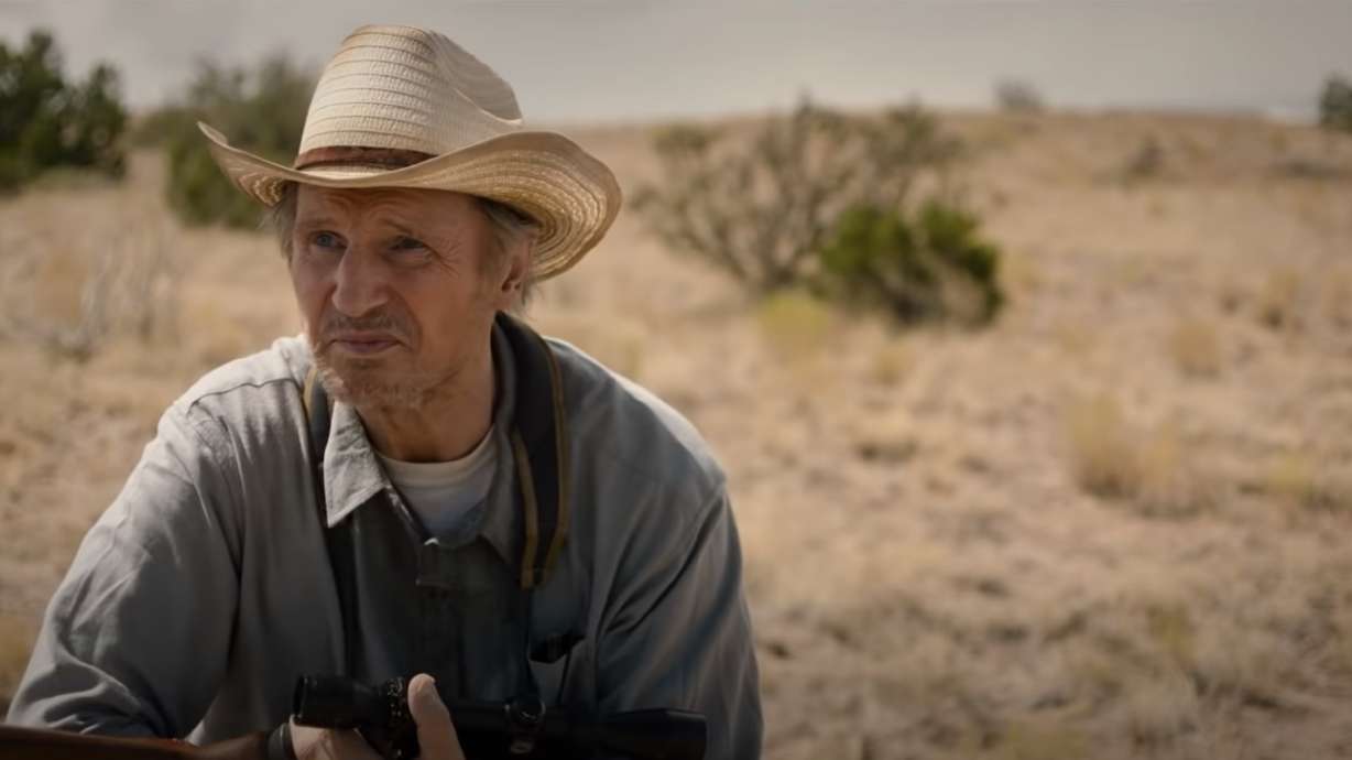 Liam Neeson is seen in a shot from 2021 film "The Marksman."