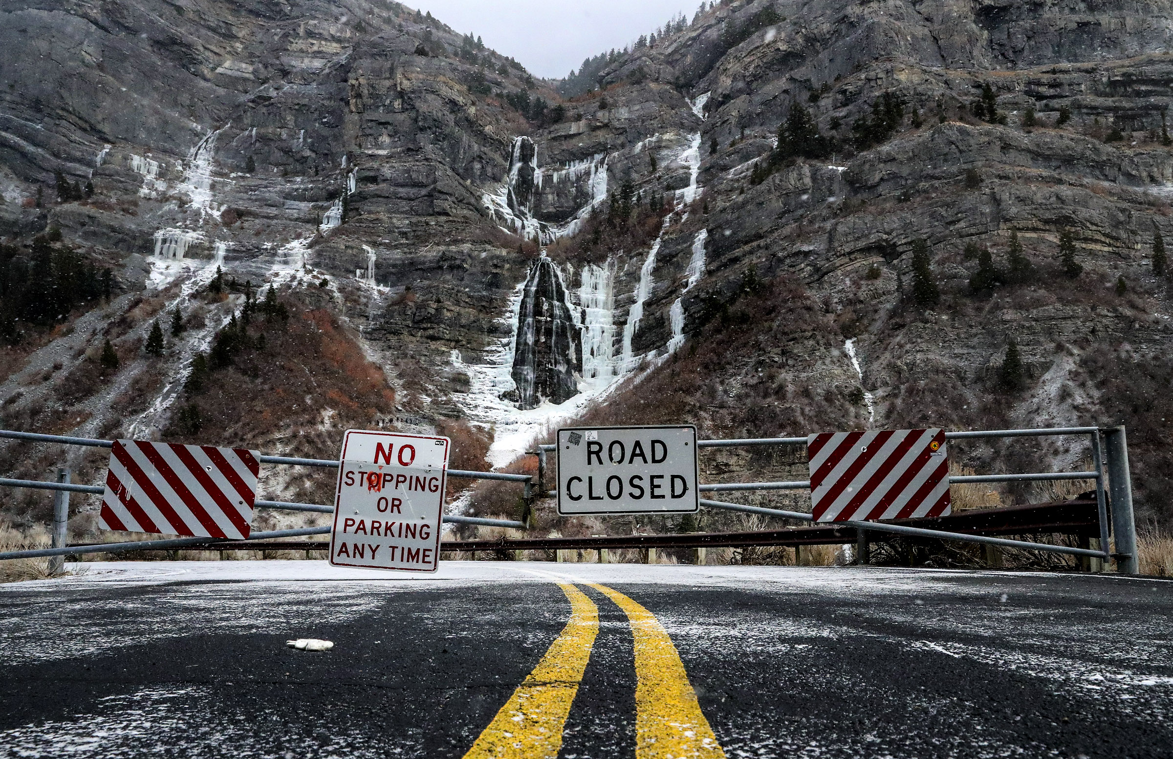 Bridal Veil Falls in Provo Canyon is pictured on Friday, Dec. 11, 2020. The Utah County Commission has voted unanimously to place the falls under a conservation easement to prevent private development.