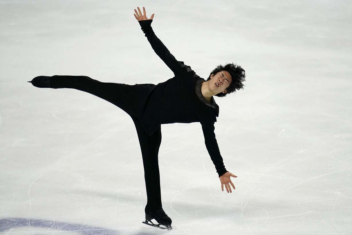 Nathan Chen performs during the men's free skate at the U.S. Figure Skating Championships, Sunday, Jan. 17, 2021, in Las Vegas.