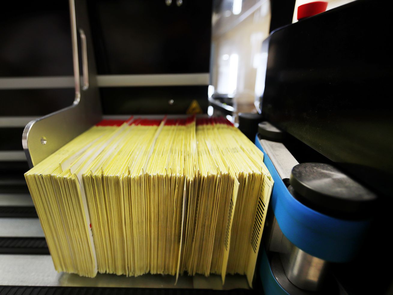 Ballots are processed at the Salt Lake County
Government Center in Salt Lake City on Wednesday, Aug. 7,
2019.