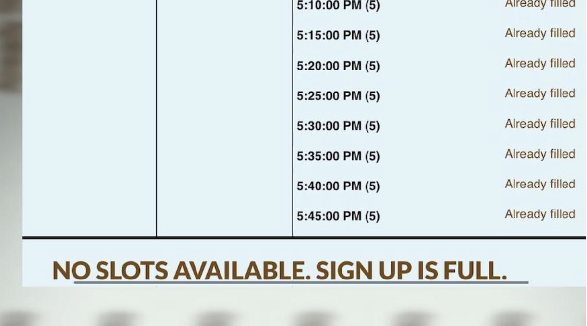 The sign-up page of the Southwest Utah Public Health Department.