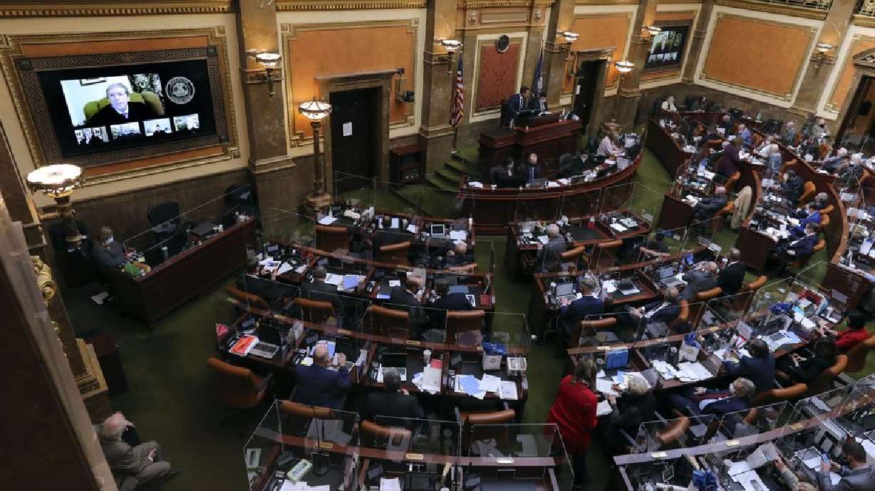 Utah Supreme Court Chief Justice Matthew B. Durrant gives the annual State of the Judiciary address via Zoom to members of the Utah House of Representatives on the first day of the Utah Legislature’s 2021 general session in Salt Lake City on Tuesday, Jan. 19, 2021.