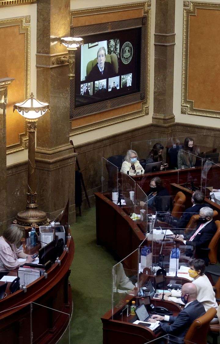 Utah Supreme Court Chief Justice Matthew B. Durrant gives the annual State of the Judiciary address via Zoom to members of the Utah House of Representatives on the first day of the Utah Legislature’s 2021 general session in Salt Lake City on Tuesday, Jan. 19, 2021.
