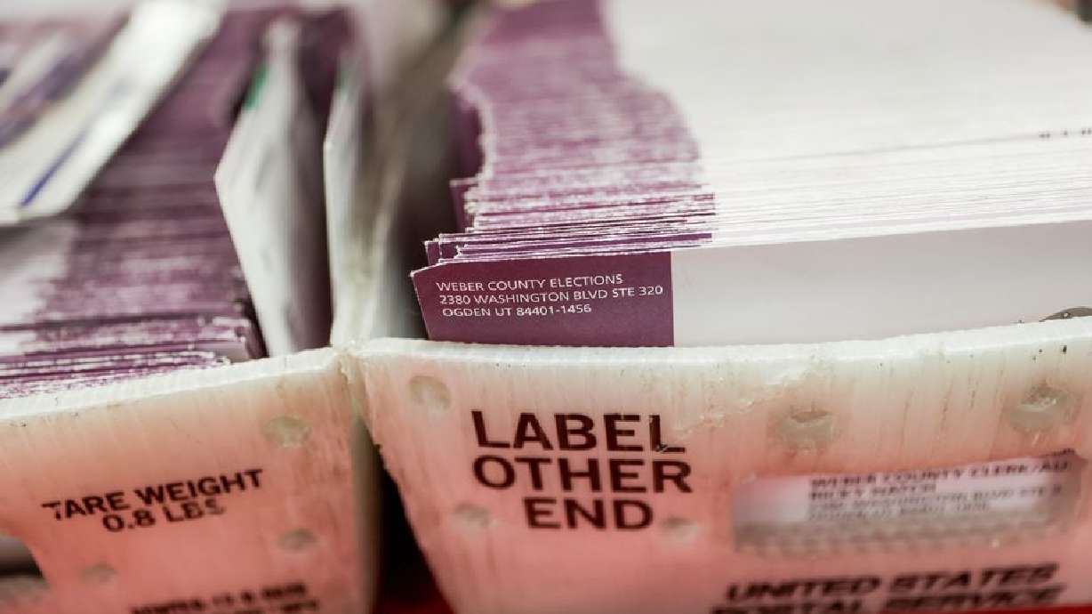 Returned ballots are pictured at the Weber County Elections Office in Ogden on Thursday, Oct. 29, 2020.