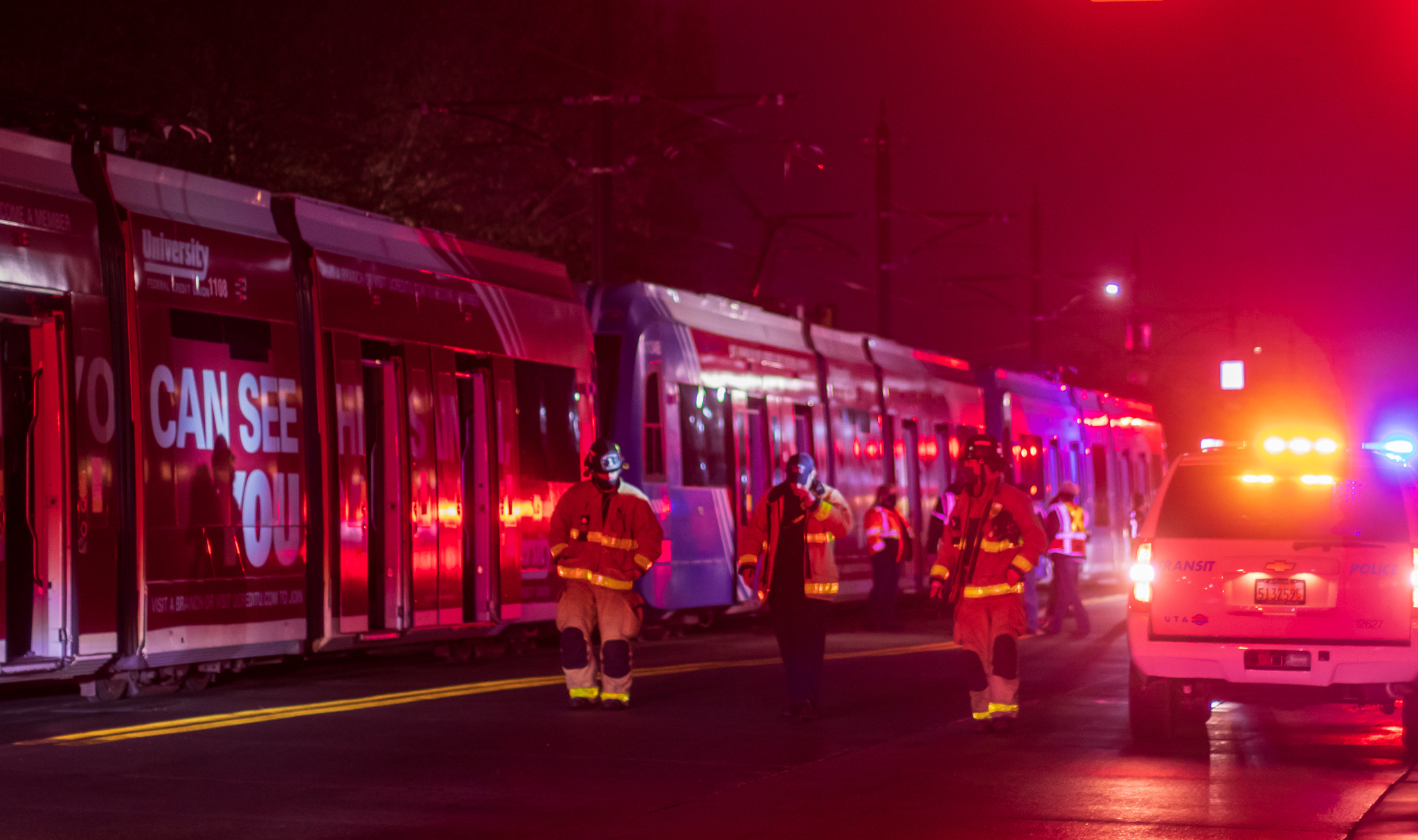 Delays expected after a fire on southbound TRAX Red Line train