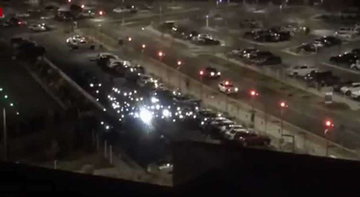 Colleagues shine lights in honor of Rufino Rodriguez, a 65-year-old respiratory therapist at Utah Valley Hospital, as he passed away from COVID-19 Saturday, Jan. 23, 2021.