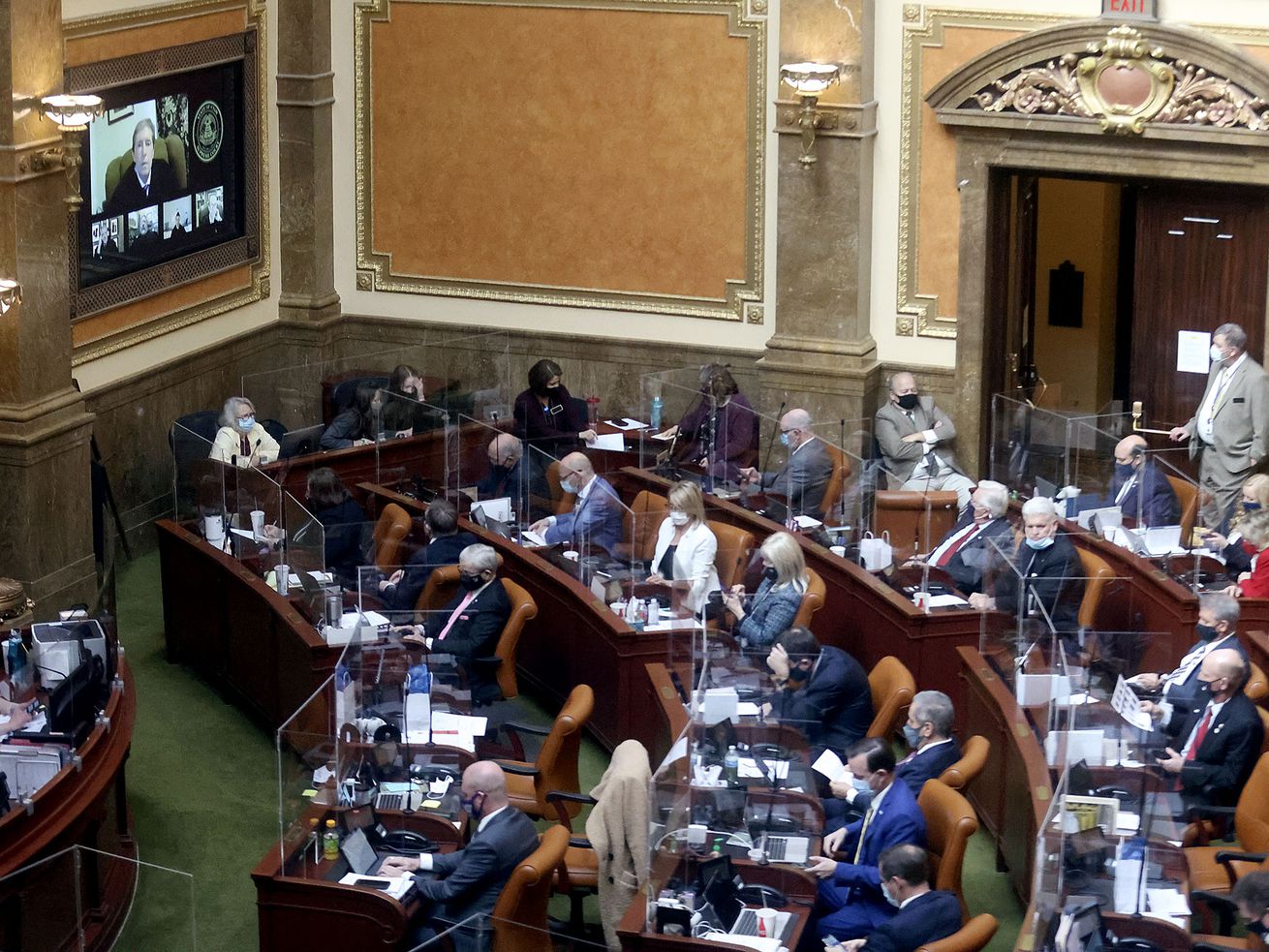 Utah Supreme Court Chief Justice Matthew B. Durrant
gives the annual State of the Judiciary address via Zoom to members
of the Utah House of Representatives on the first day of the Utah
Legislature’s 2021 general session in Salt Lake City on Tuesday,
Jan. 19, 2021.