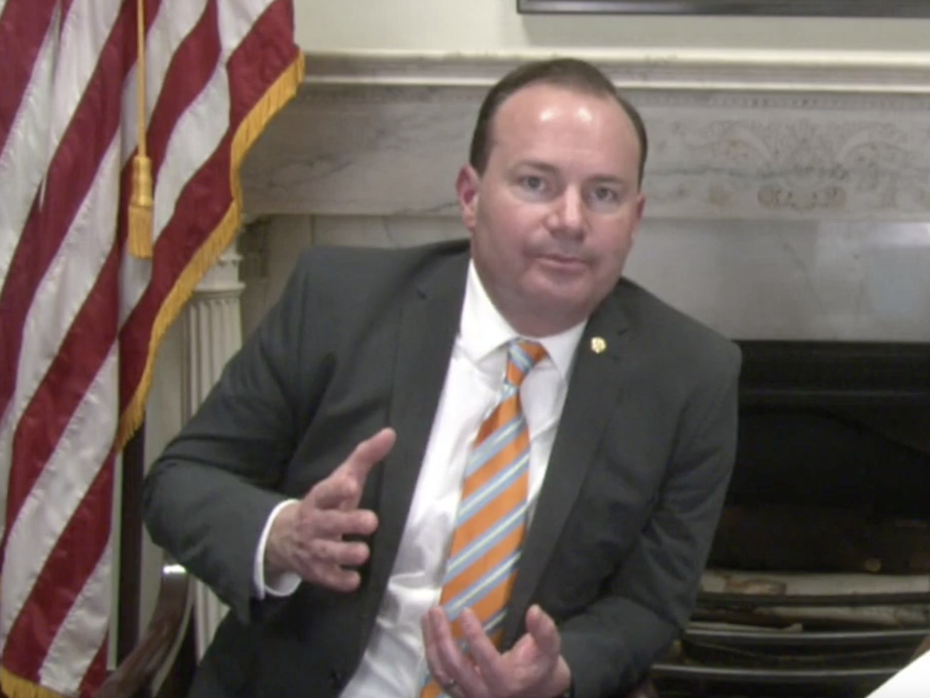 Sen. Mike Lee, R-Utah, conducts a virtual town hall on
Facebook on Wednesday, Jan. 27, 2021.