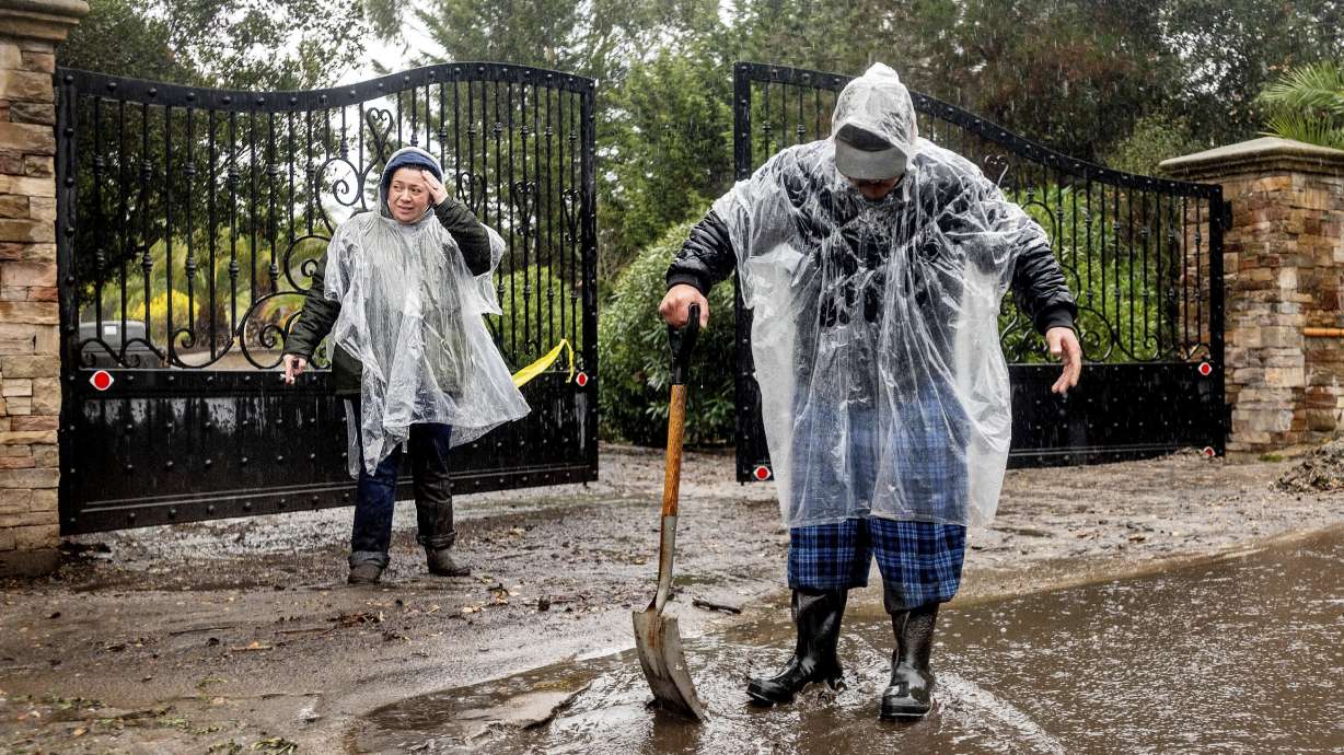 Atmospheric river storm drenches California, snow piles high