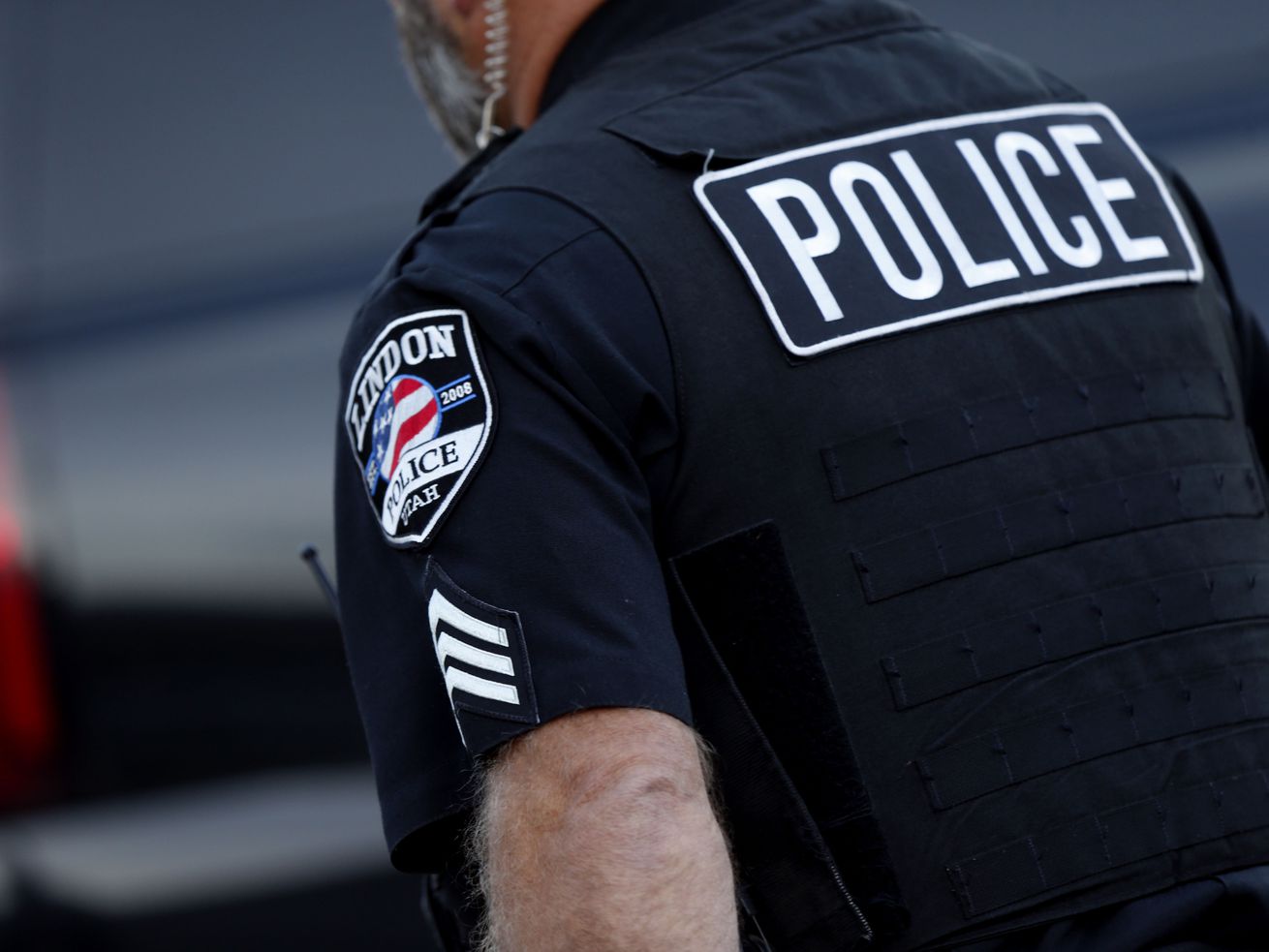 A Lindon police officer is pictured on Thursday, Oct.
29, 2020.