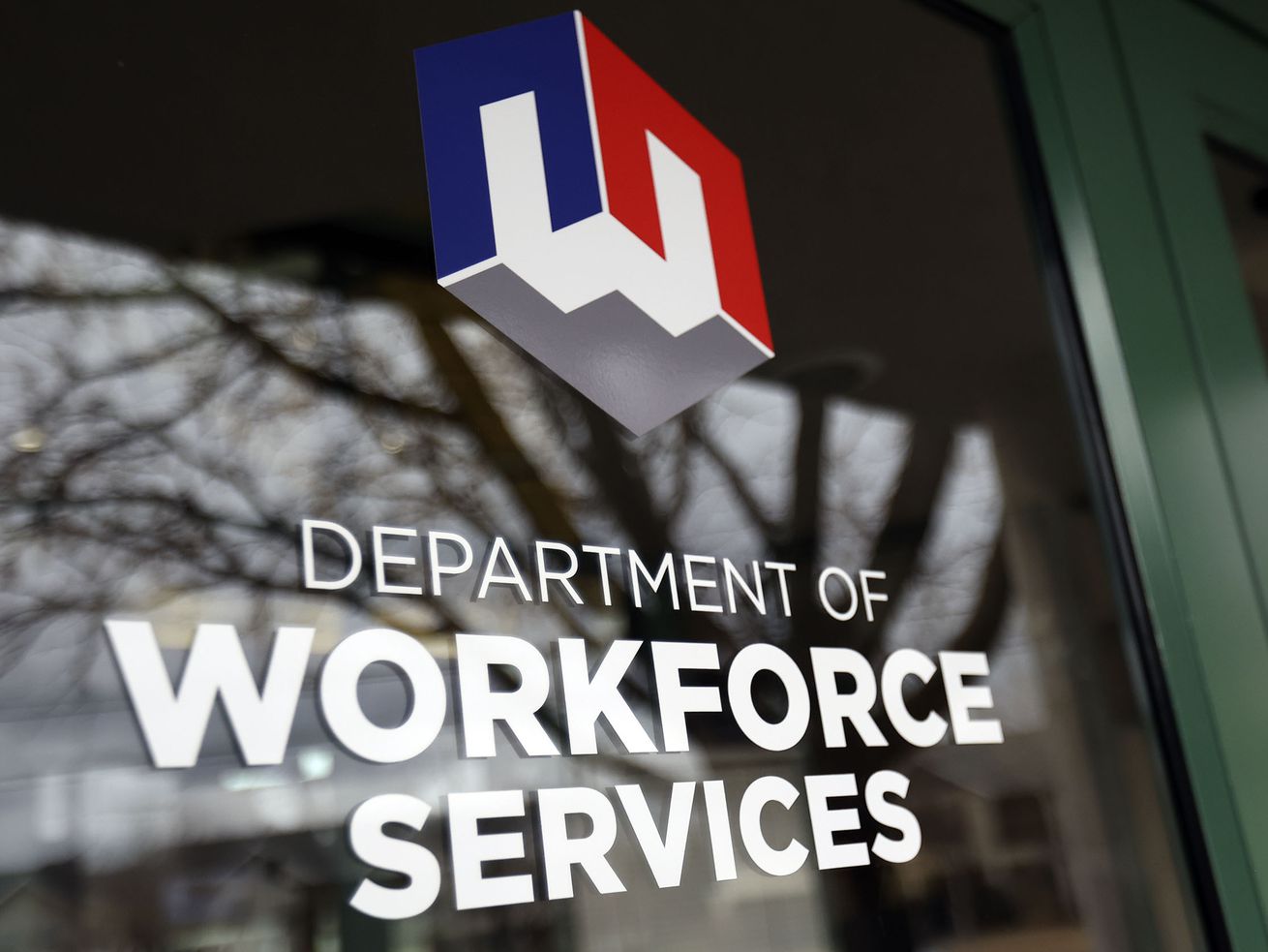 The entrance to the Department of Workforce Services
office in Salt Lake City is pictured on Friday, Jan. 22, 2021. The
state unemployment rate dropped to 3.6%.
