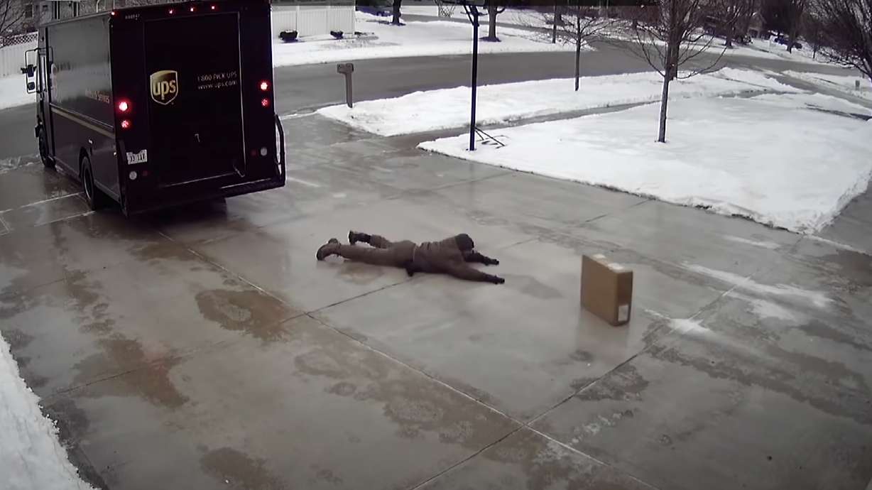 Have You Seen This? UPS delivery guy vs. icy driveway