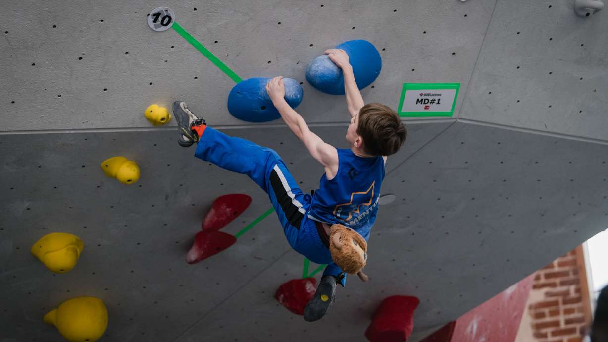 Conner Bailey competes at a rock climbing competition.
PC Tessie Bailey