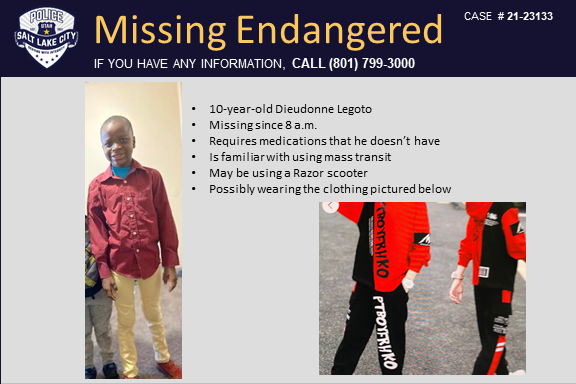 Missing endangered Salt Lake City 10-year-old found