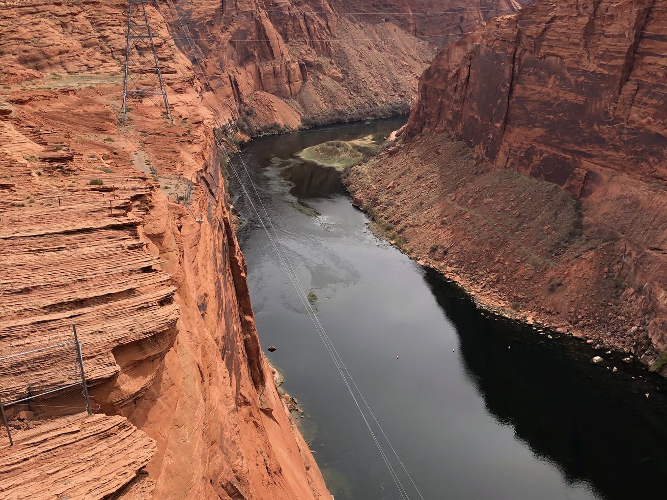 The Colorado River flows from Page Arizona and the Glen
Canyon Dam April 1, 2018.
