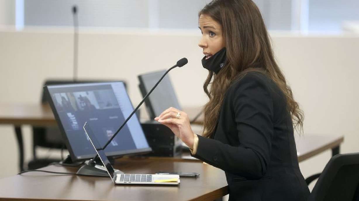 Rep. Kera Birkeland, R-Morgan, talks about her bill, HB302, at a House Education Committee meeting at the State Office
Building in Salt Lake City on Feb. 11. The debate about whether transgender girls should be able to play on girls' sports teams returned to the Utah Legislature on Wednesday as Birkeland introduced that's said to be more palpatable to LGBTQ advocates.