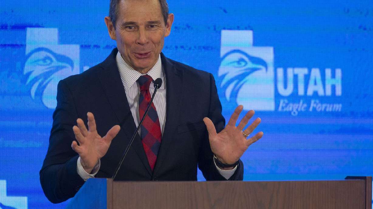 Rep. John Curtis, R-Utah, speaks during the annual Utah
Eagle Forum convention in Sandy on Saturday, Jan. 11, 2020.