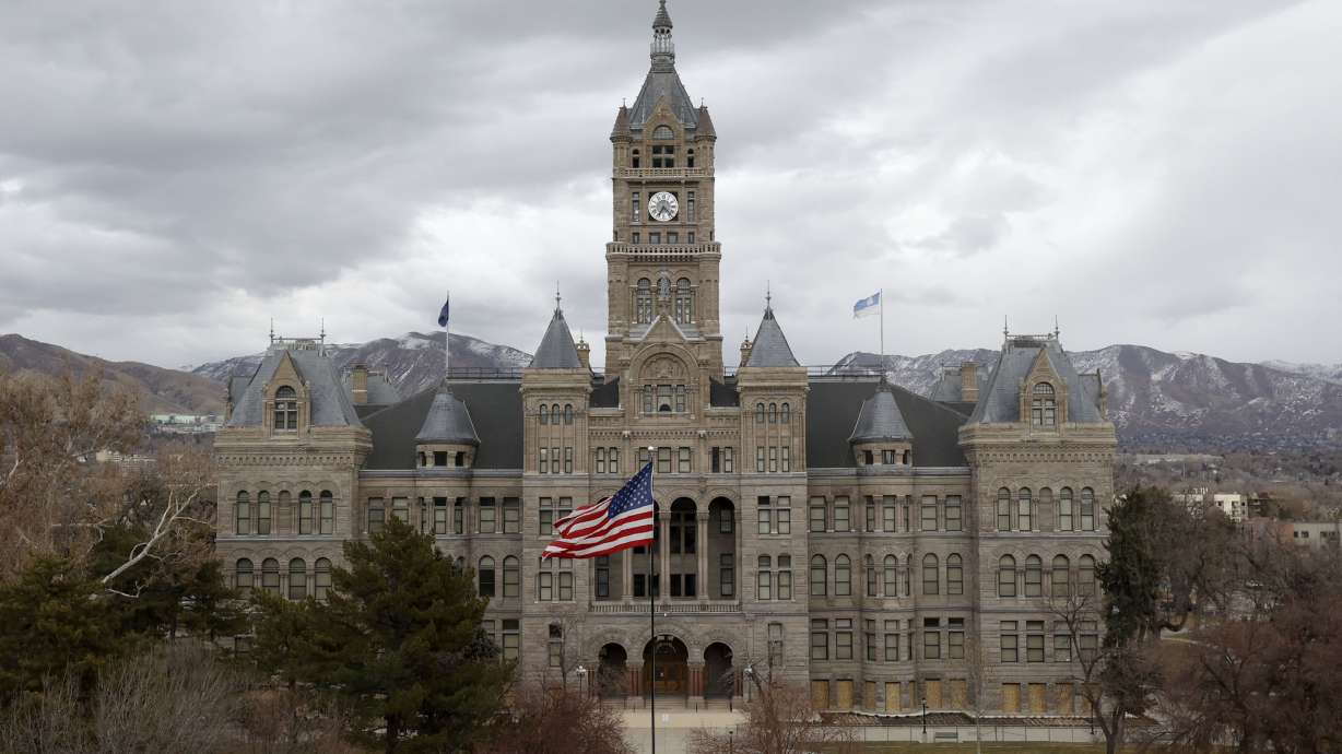 A view of the Salt Lake City-County Building on Jan. 22. Members of the Salt Lake City Council on Tuesday authorized extending the COVID-19 emergency proclamation that requires masks in K-12 schools.