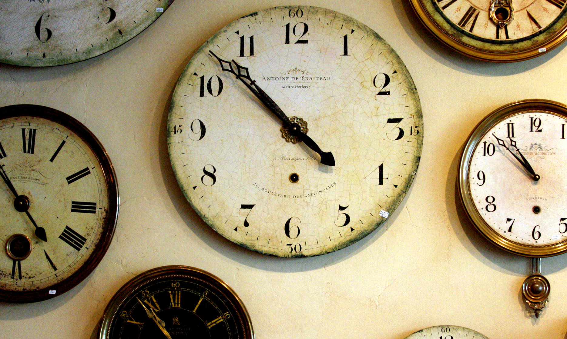 Clocks on the walls of "Trends and Traditions" a store in the C.C. Keller Building in Ogden Utah. The building won an award from the Heritage Foundation for the restoration work done. Bruce Edwards owns the building. Michael Brandy/Deseret Morning News