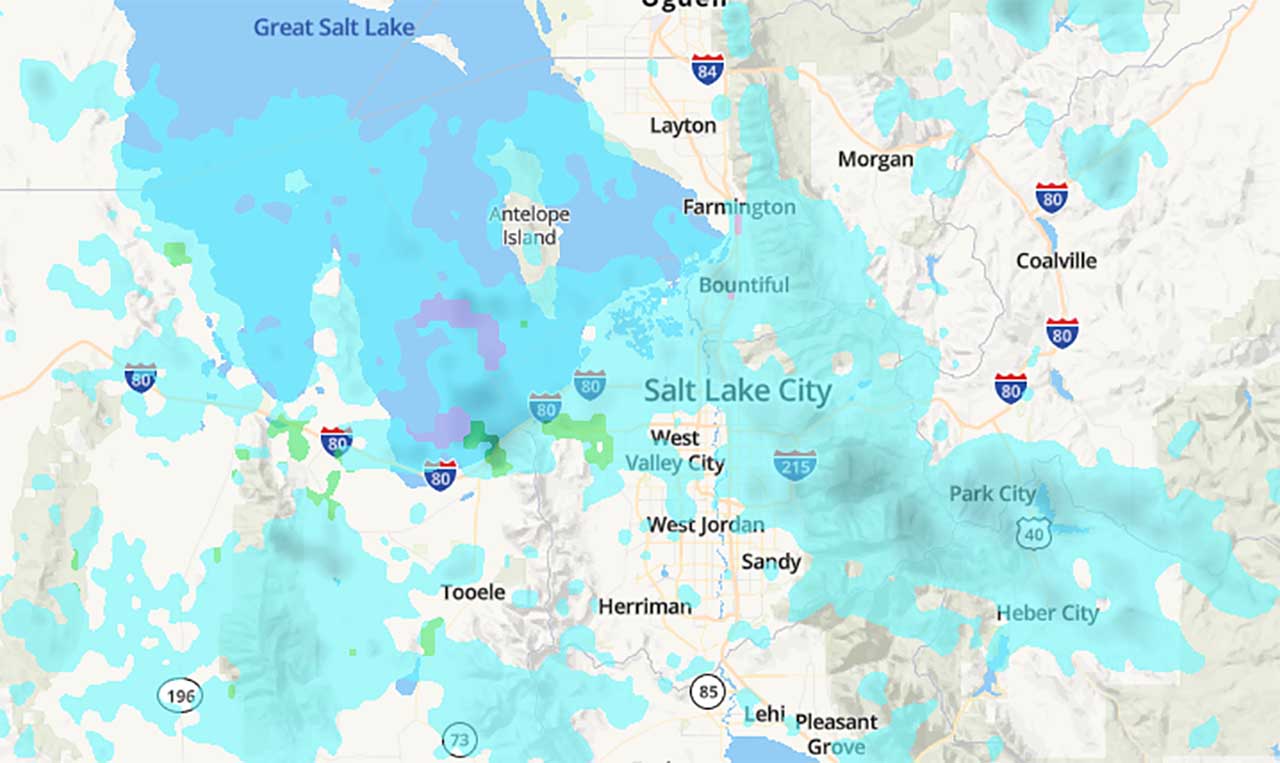 KSL Vortex Radar shows the latest storm moving into northern Utah on Friday, Feb. 19, 2021.