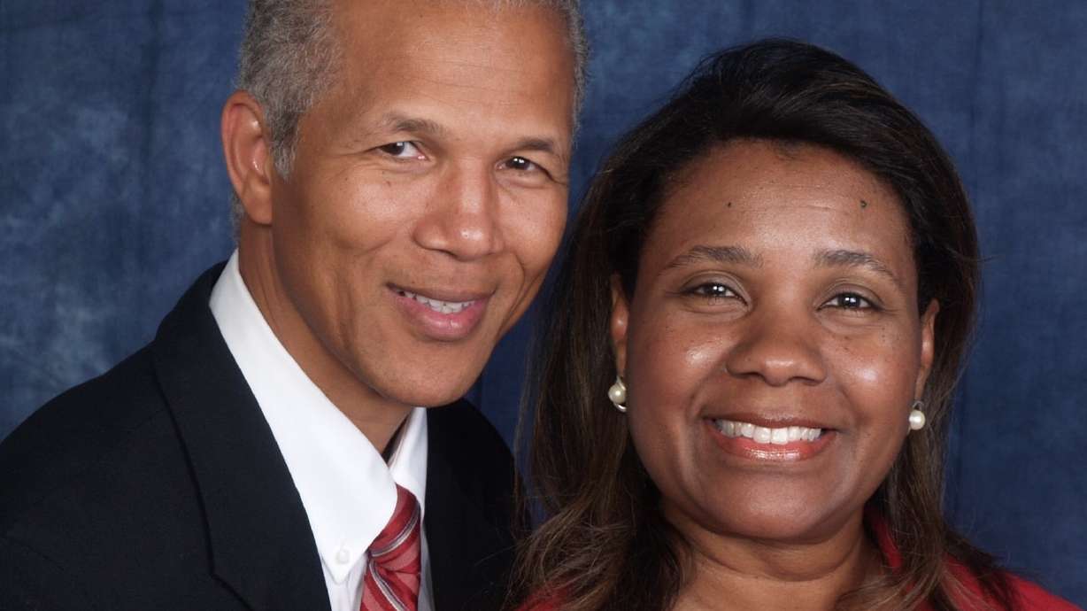 President John D. and Sister Michelle E. Amos.