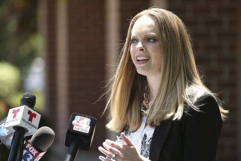 Child abuse survivor Deondra Brown helps launch a
campaign dedicated to empowering and helping child abuse survivors
during a press conference at the Children’s Justice Center in West
Jordan on Wednesday, May 27, 2020. On Wednesday, Feb. 17, 2021,
Brown urged Utah lawmakers to support HB177, which would to add the
teaching of consent to Utah’s sex education standards. On
Wednesday, Feb. 17, 2021, Brown told the House Education Committee
Wednesday that teaching the meaning of consent to Utah’s
schoolchildren is a critical program that would have been "an
important life lesson that would have served me well and saved me
much pain later.”