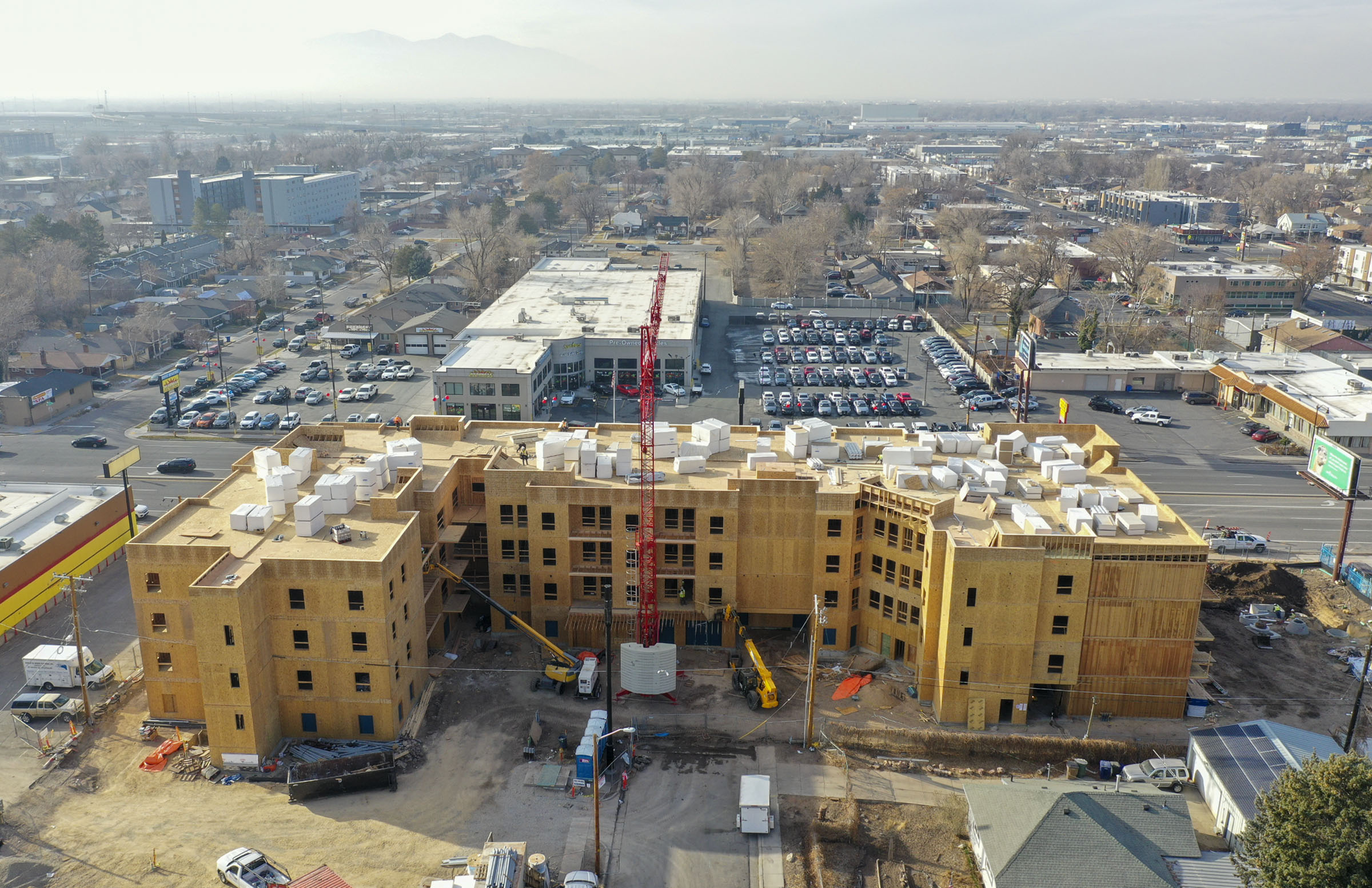 Construction continues on Capitol Homes Apartments, a mixed-income, mixed-use development at 1749 S. State in Salt Lake City on Wednesday, Dec. 9, 2020.