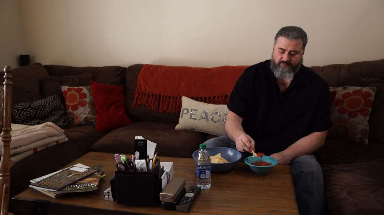 Matthew Parrish says he now buys the habanero salsa he can find since it is one of the few things he can taste and enjoy.