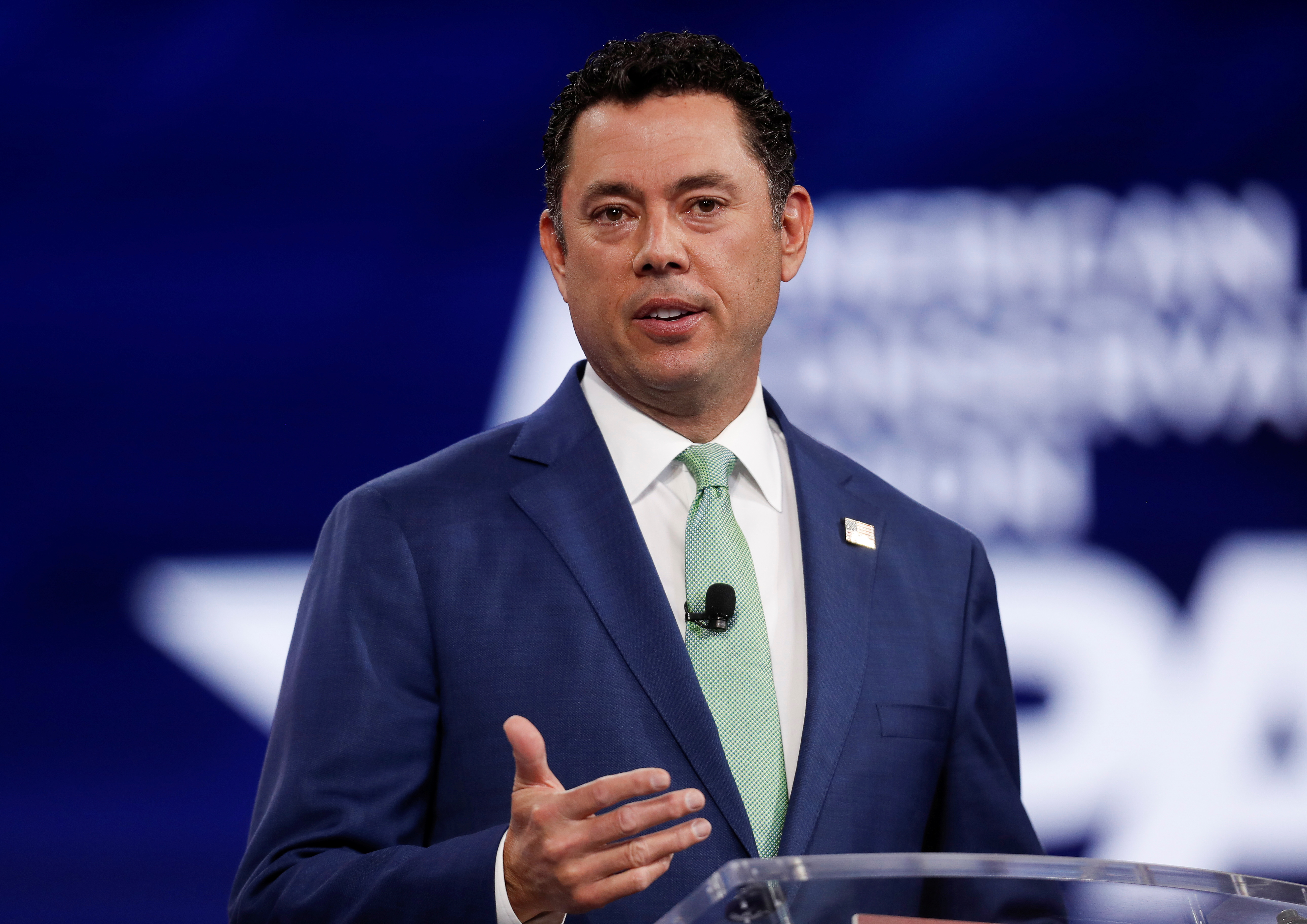 Former U.S. Rep. Jason Chaffetz speaks at the Conservative Political Action Conference (CPAC) in Orlando, Florida, Feb. 26, 2021.