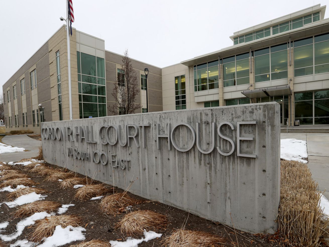 The Gordon R. Hall Courthouse in Tooele is pictured on
Monday, Dec. 28, 2020. A Salt Lake man was charged Monday with
kidnapping and sexually assaulting a woman in Tooele County in
2019.