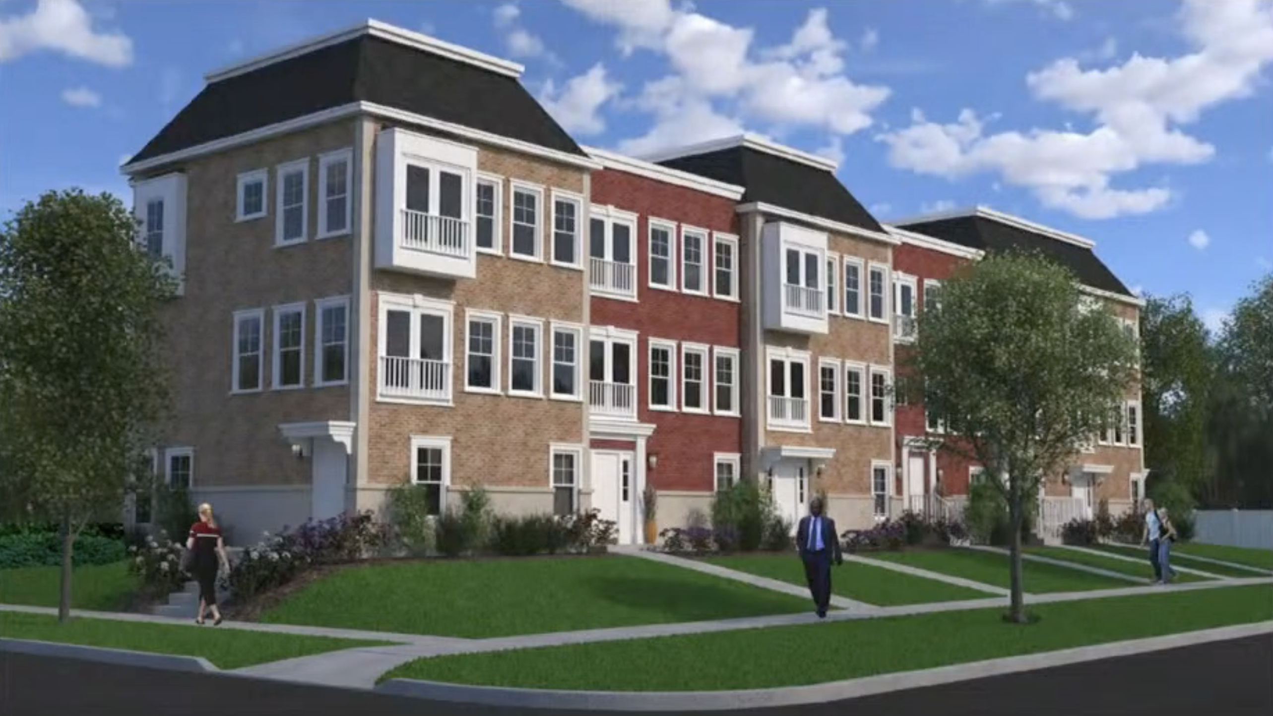 An artist rendering of the townhome complex that would be constructed at the corner of Lincoln Street and 200 South in Salt Lake City.